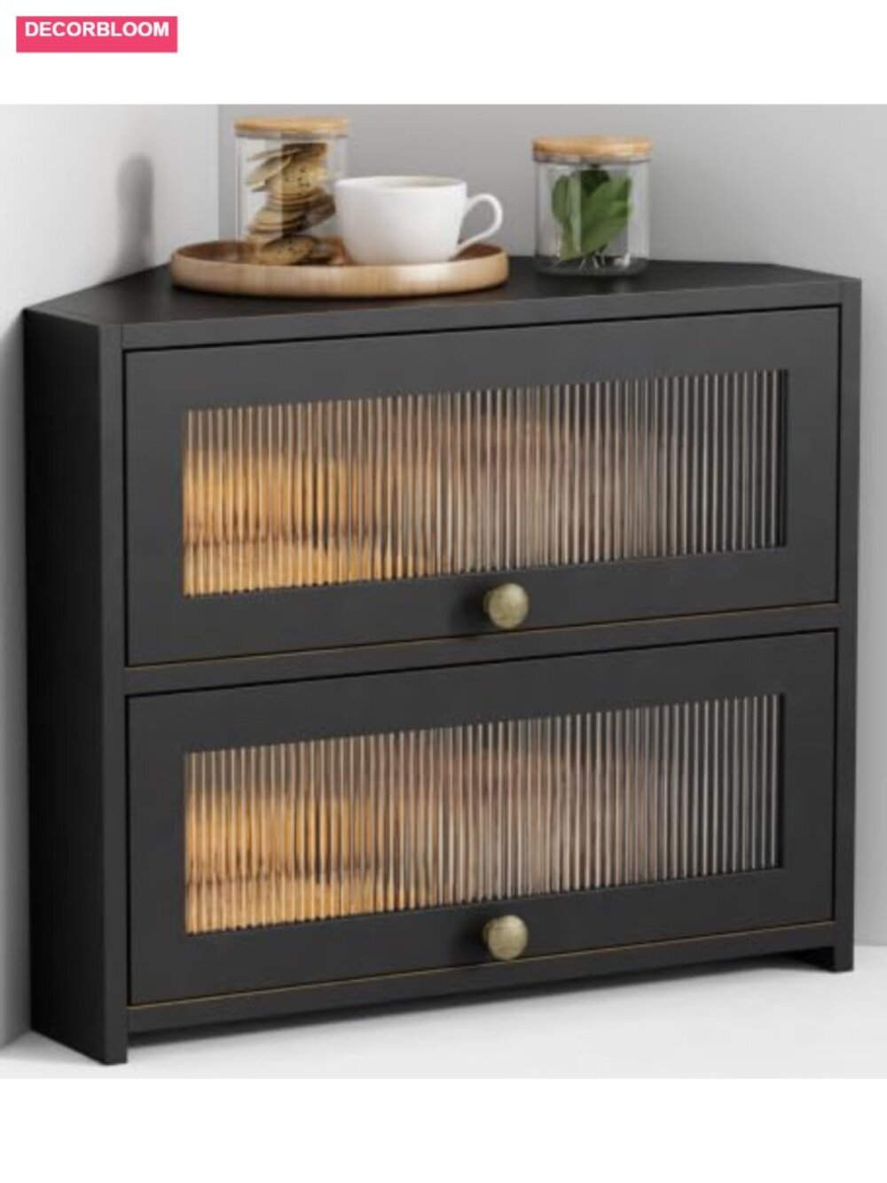 Double Layer Roll Up Corner Bread Box Bamboo Kitchen Storage